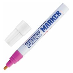 Маркер-краска лаковый (paint marker) MUNHWA, 4 мм, нитро-основа, алюминиевый корпус, розовый, PM-10