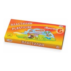 Пластилин классический гамма "Мультики", 6 цветов, 120 г, со стеком, картонная упаковка, 280015/281015, 280015,281015 Gamma