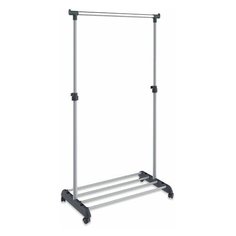 Вешалка для плечиков СН-4345, 1660х860х440 мм, передвижная, пластик/металл, серая/хром Sheffilton