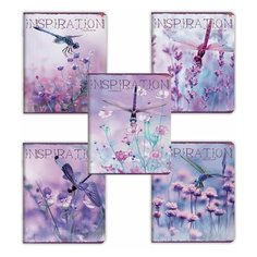 Тетрадь А5, 48 л., альт, скоба, клетка, иридиум, "лавандовое настроение" (5 видов), 7-48-598