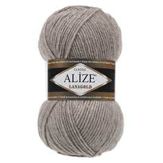 Пряжа «Lanagold» Alize 51% акрил - 49% шерсть 240м/100гр (207 св.бежевый меланж) 5 шт.