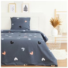 КПБ 1,5 сп LoveLife "Heart" пододеяльник 150*217 см+наволочка 70*70 см-1шт, поплин, 125г/м² 6260423