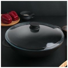 Сковорода-wok биол 4,5 л, 30 см, антипригарная, с крышкой, 2 ручки