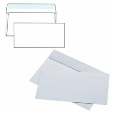 Конверты E65 (110х220 мм), отрывная лента, 80 г/м2, комплект 1000 шт., внутренняя запечатка, Е65.01С Курт