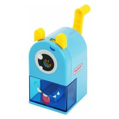 Точилка механическая пифагор "Монстрик", корпус голубой, для чернографитных и цветных карандашей, 229715