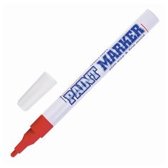 Маркер-краска лаковый (paint marker) MUNHWA "Slim", 2 мм, красный, нитро-основа, алюминиевый корпус, SPM-03
