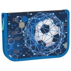 Пенал TIGER FAMILY с наполнением, 1 отделение, 16 предметов, "Cyber Football", 20х14х4 см, 270225