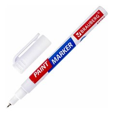Маркер-краска лаковый EXTRA (paint marker) 1 мм, белый, улучшенная нитро-основа, BRAUBERG, 151959