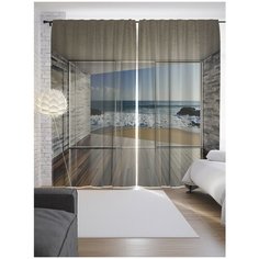 Портьеры JoyArty Морская комната на ленте 265 см (p-8761)