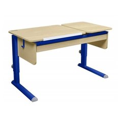 Стол детский Астек-Элара Твин-2 с ящиком 115x58 см береза/береза/синий