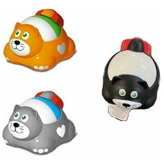 Игрушка-покатушка "Котошарик" черный/оранжевый/серый Стеллар