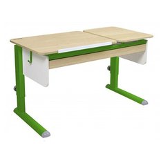 Стол детский Астек-Элара Твин-2 с ящиком 115x58 см береза/белый/зеленый