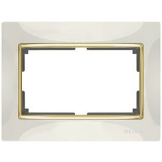 Рамка 1п WerkelWL03-Frame-01-DBL, слоновая кость/золото