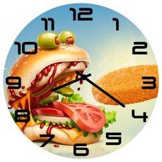 Часы настенные кварцевые SvS 3002494 голодный бургер СВС