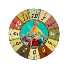 Часы настенные кварцевые SvS 3502404 коричневый/голубой СВС