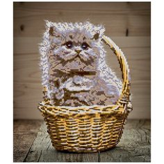 Кристальная мозаика (алмазная вышивка) "ФРЕЯ" ALVR-122 "Котенок в корзине" 35 х 30 см