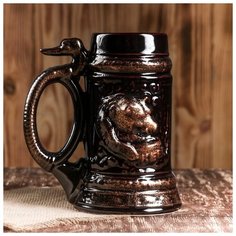 Пивная кружка "Медведь", глазурь, 1 л 1319720 Керамика ручной работы