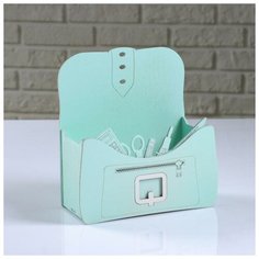 Кашпо деревянное "Рюкзачок открытый", мятный, 20×9×21 см 5241965 Сима ленд