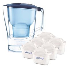 Фильтр кувшин BRITA Aluna XL MX+ (6 картриджей универсальных) 3.5 л синий