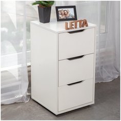 Комод Прага 3 ящика малый Белый 400х732х410 Letta