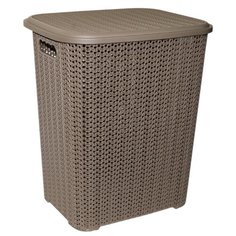 Violet Корзинка для белья с крышкой Вязь 60 л, 45x37.5x53.5 см капучино