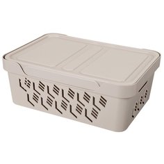Econova Ящик с крышкой универсальный Deluxe 38 х 27.6 х 14 см светло-бежевый