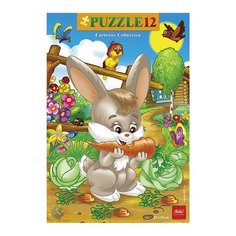 Пазл в рамке, 12 элементов, А4, "Хитрый зайчик", 200х300 мм, 12ПЗ4 12551, U159071 Hatber