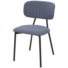 Стул ROCOCO ( 2 шт. ) мягкий, для кухни, для гостиной, ткань, цвет - голубой, на черном металлическом каркасе, со спинкой (Акция) / (М Сити) M-City