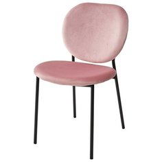 Стул MOD ( 4 шт. ) мягкий, для кухни, для гостиной, цвет розовый, на черном металлическом каркасе, со спинкой, велюр / G062-78 / (М Сити) M-City