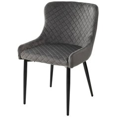 Стул SORREL ( 2 шт. ) мягкий, для кухни, для гостиной, велюр, цвет - графит, на черном металлическом каркасе, со спинкой / G108-92 / (М Сити) M-City