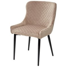 Стул SORREL ( 2 шт. ) мягкий, для кухни, для гостиной, велюр, цвет - бежевый, на черном металлическом каркасе, со спинкой / G108-74 / (М Сити) M-City