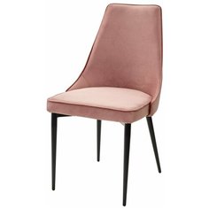 Стул NEPAL-P ( 4 шт. ) мягкий, для кухни, для гостиной, велюр, цвет - розовый, на черном металлическом каркасе, со спинкой / #15 / (М Сити) M-City