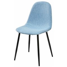 Стул MOLLY ( 4 шт. ) мягкий, для кухни, для гостиной, цвет небесно-голубой, на черном металлическом каркасе, со спинкой, ткань, (Акция) / TRF-10 / (М Сити) M-City