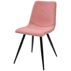 Стул PADOVA ( 4 шт. ) мягкий, для кухни, для гостиной, ткань, цвет - розовый, на черном металлическом каркасе, со спинкой / UF860-05B / (М Сити) M-City