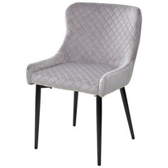 Стул SORREL ( 2 шт. ) мягкий, для кухни, для гостиной, велюр, цвет - серый, на черном металлическом каркасе, со спинкой / G108-33 / (М Сити) M-City