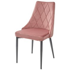 Стул NEPAL ( 4 шт. ) мягкий, для кухни, для гостиной, цвет розовый, на сером металлическом каркасе, со спинкой, велюр / BLUVEL-52 / (М Сити) M-City