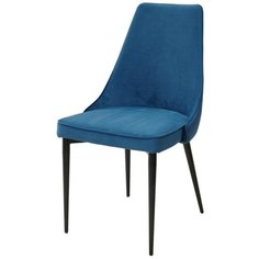 Стул NEPAL-P ( 4 шт. ) мягкий, для кухни, для гостиной, велюр, цвет - синий, на черном металлическом каркасе, со спинкой / 54/795 / (М Сити) M-City