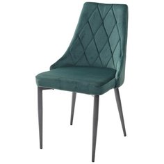 Стул NEPAL ( 4 шт. ) мягкий, для кухни, для гостиной, цвет зеленый, на сером металлическом каркасе, со спинкой, велюр / BLUVEL-78 / (М Сити) M-City