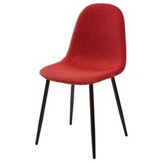 Стул MOLLY ( 4 шт. ) мягкий, для кухни, для гостиной, цвет красный, на черном металлическом каркасе, со спинкой, ткань, (Акция) / TRF-04 / (М Сити) M-City