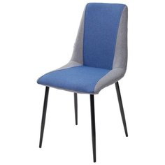 Стул KRAKOV ( 4 шт. ) мягкий, для кухни, для гостиной, цвет синий, на черном металлическом каркасе, со спинкой, ткань / PF-22/PF-26 / (М Сити) M-City