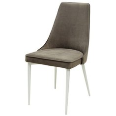 Стул NEPAL-P ( 4 шт. ) мягкий, для кухни, для гостиной, велюр, цвет - графит, на белом металлическом каркасе, со спинкой / #14 / (М Сити) M-City