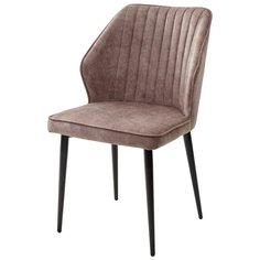 Стул SEATTLE-V ( 4 шт. ) мягкий, для кухни, для гостиной, античная ткань (микровельвет), цвет - коричневый, на черном металлическом каркасе, со спинкой / #34 / (М Сити) M-City