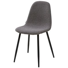 Стул LION ( 4 шт. ) мягкий, для кухни, для гостиной, цвет антрацитовый меланж, на сером металлическом каркасе, со спинкой, ткань / FC-09 / (М Сити) M-City