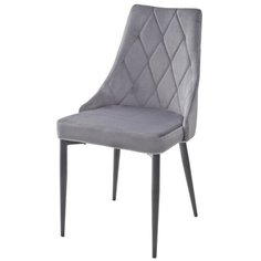 Стул NEPAL ( 4 шт. ) мягкий, для кухни, для гостиной, цвет серый, на сером металлическом каркасе, со спинкой, велюр / BLUVEL-14 / (М Сити) M-City