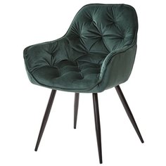 Стул MALTA ( 2 шт. ) мягкий, для кухни, для гостиной, цвет зеленый, на черном металлическом каркасе, со спинкой, велюр / BLUVEL-78 / (М Сити) M-City