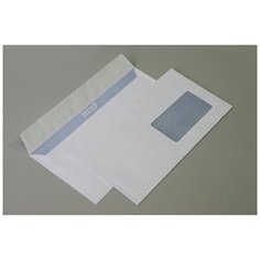 Конверт Е65 белый 110х220 мм с окном 45х90мм (100 шт в упаковке) Курт