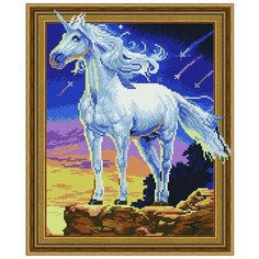 Алмазная мозаика "Единорог", 40x50 см