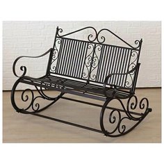 Кованая скамейка качели БОРДЬЕ для двоих, тёмно-коричневая, 117х91х93 см Boltze