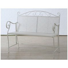 Кованая садовая скамейка лилли, белая, 105х55х95 см Boltze