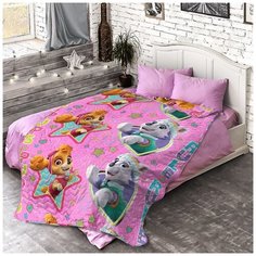 Покрывало Непоседа Щенячий патруль Щенки рулят 646969, 145 х 200 см, розовый